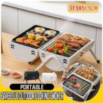 Grillz Charcoal BBQ Portable Grill Camping Barbecue Outdoor Cooking Smoker - Black