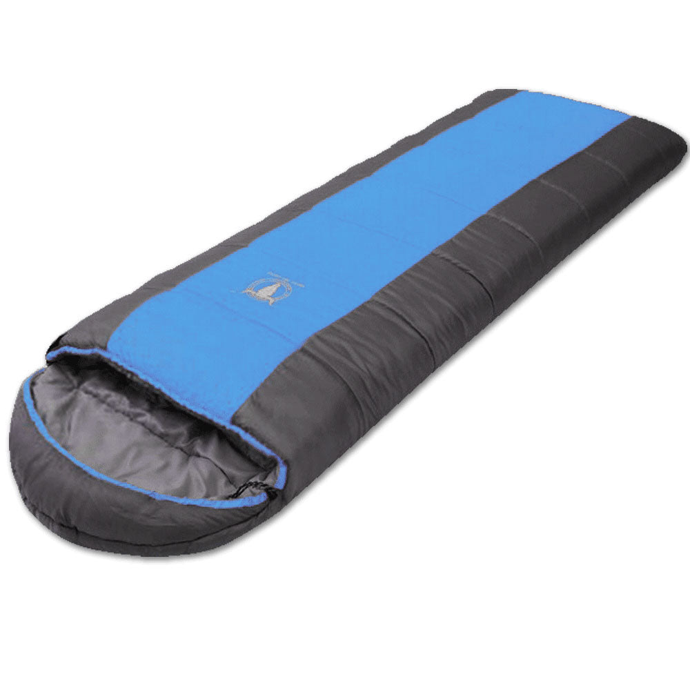 Outdoor Camping Envelope Sleeping Bag Thermal Tent Hiking Winter Single -15C – blue