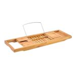 Bathroom Bamboo Bath Caddy Wine Glass Holder Table Tray Bathtub Rack Soap Shelf