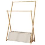 100x155cm Clothes Rail Rack Rack Garment Rack Freestanding Hanger Bedroom Clothing Rack With Lower Storage Shelf