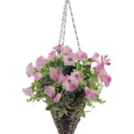 Artificial Hanging Flower in Rattan Pot 72cm
