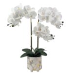 Artificial Orchid in Marble Ceramic Pot 55cm