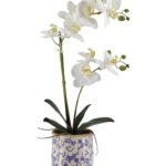 Real Touch Artificial Orchid in Ceramic Pot 53cm