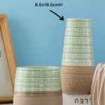 Set 2 Two Tone Mint Ceramic Vase Flower 18cm