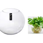 Glass Rose Round Fish Bowl 39x35cm