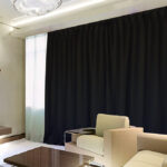 Blockout Curtains 540x230cm PINCH PLEAT Blackout High Level Fabric +Hooks,Black