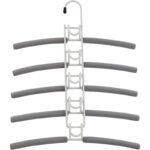 2 PCS Grey Children's Multi-Layer Foam Hanger, Detachable Non-Slip Clothes Rack, Space-Saving Wardrobe Organizer