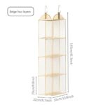 Off White Hanging Dustproof Storage Bag - Multi-Layer Organizer for Bags, Clothes & Accessories, 4-Tier Non-Woven Fabric