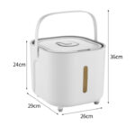 Large Capacity Rice Storage Container with Handle - Airtight, Press-to-Open Design for Convenient Rice Storage 26*29*24cm