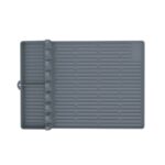 Grey Silicone BBQ Grilling Mat - Heat Resistant Side Rack Protector for Grills and Baking Trays