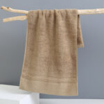 Khaki Luxury 100% Cotton Face Towel Set - 3-Piece Thick & Absorbent Towels