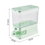 Transparent Apple Green Smart Kitchen Rice Dispenser - Automatic Press-Style Rice Storage Bin