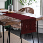 Twisted Handmade Tassel Table Flag Vintage-Inspired Chinese Table Runner with Retro Ambiance - 30x200cm New Style Tea Flag for TV Cabinet and Festival Decor