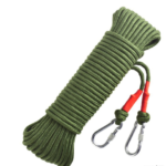 Green With Wire Core Heavy Duty Adjustable Clothesline Set (4 Pack) - 10m Steel Wire Core Nylon Rope with Hooks for Outdoor & Camping