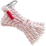 Red-white With Wire Core Heavy Duty Adjustable Clothesline Set (4 Pack) - 15m Steel Wire Core Nylon Rope with Hooks for Outdoor & Camping