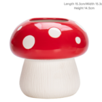Big Size Red Whimsical Ceramic Mushroom Vase - Decorative Floral & Hydroponic Planter