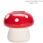 Middle Size Red Whimsical Ceramic Mushroom Vase - Decorative Floral & Hydroponic Planter
