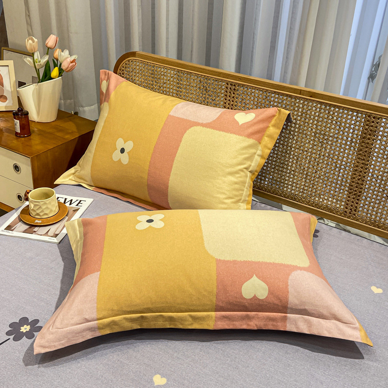 Comfortable cotton pillowcase, double-sided warm design, breathable and skin-friendly – yellow