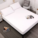 White Queen Size Waterproof Fitted Mattress Protector - Soft & Breathable Bed Cover, Hypoallergenic, Deep Pocket (152x190x30cm)