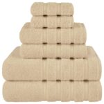 Khaki Luxury 6-Piece Combed Cotton Towel Bale Set - Ultra Soft & Absorbent Bath, Hand, Face Towels