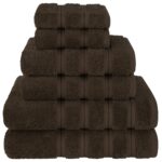 Coffee Luxury 6-Piece Combed Cotton Towel Bale Set - Ultra Soft & Absorbent Bath, Hand, Face Towels