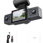 3-Inch HD 1080P Dash Cam - Front, Rear, and Left Recording, 19x12x8cm