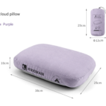 Purple Reversible Memory Foam Travel Pillow - All-Season Comfort Neck Support for Deep Sleep & Portability
