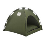 Green Premium Portable Pet Tent Bed with Cooling Mat - Breathable Foldable Outdoor Indoor Cat Dog House Shelter for Summer(Size: M)
