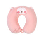 2-in-1 Convertible Eye Mask & Travel Neck Pillow Set - Plush Fabric with Snap Closure(pink)