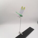 6-Pieces Green Small Garden Dragonfly Clips – 3D Colorful Insect Decoration, Outdoor Metal Stake Ornament, Patio & Plant Accessories