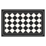 Black Checkered Design Loofah Texture Shower Mat (40x60cm) - Non-Slip PVC Bathroom Floor Mat, Quick-Draining, Anti-Mould & Massage Pad