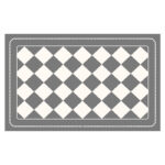 Grey Checkered Design Loofah Texture Shower Mat (40x60cm) - Non-Slip PVC Bathroom Floor Mat, Quick-Draining, Anti-Mould & Massage Pad