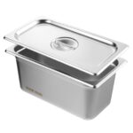 VEVOR 8 Pack Hotel Pans, 1/3 Size Anti-Jam Steam Pan with Lid, 0.8mm Thick Stainless Steel Steam Table Pan, 6-Inch Deep Commercial Table Pan, Catering Storage Food Pan, for Industrial & Scientific
