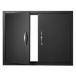 VEVOR BBQ Access Door, 788x610 mm Double Outdoor Kitchen Door, Cold Plate Flush Mount Door, Wall Vertical Door with Handles, for BBQ Island, Grilling Station, Outside Cabinet
