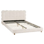 Artiss Queen Bed Frame Cloud Headboard Boucle Fabric Mattress Platform Base White
