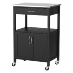 Artiss Kitchen Island Trolley Rolling Serving Cart Storage Drawer Cupboard 60cm