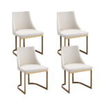 Artiss Dining Chairs Set of 4 Linen Fabric Frame Beige