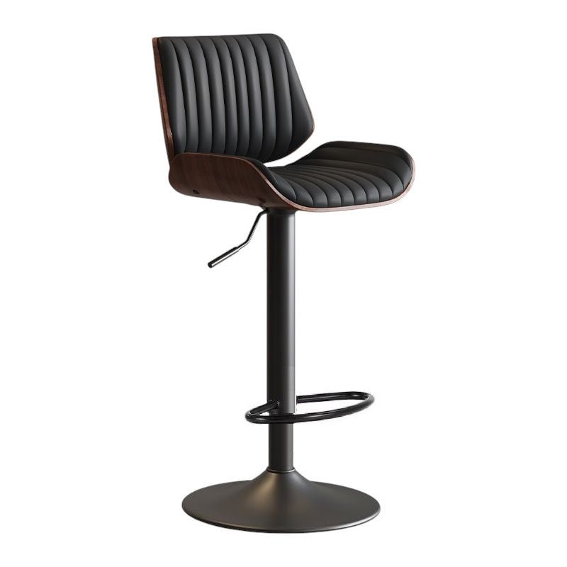 SERENIT? European Wooden Modern Bar Stools Bistro Stool with Rotating and Aerodynamic Multi-levelled(Black)