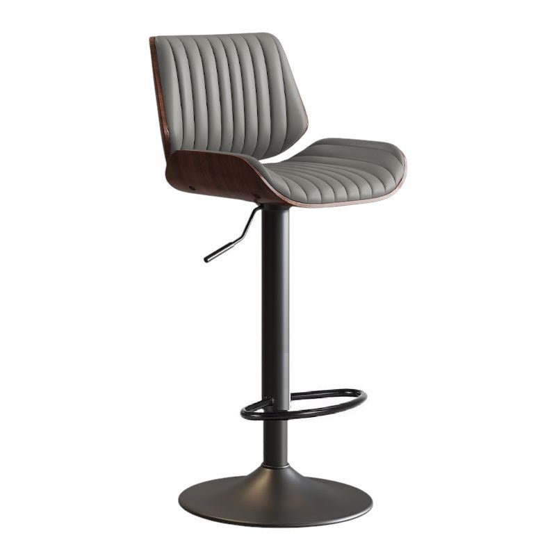 SERENIT? European Wooden Modern Bar Stools Bistro Stool with Rotating and Aerodynamic Multi-levelled (Grey)