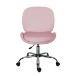 Office Desk Chair - Velvet Armless Swivel Study Seat OVOID PINK