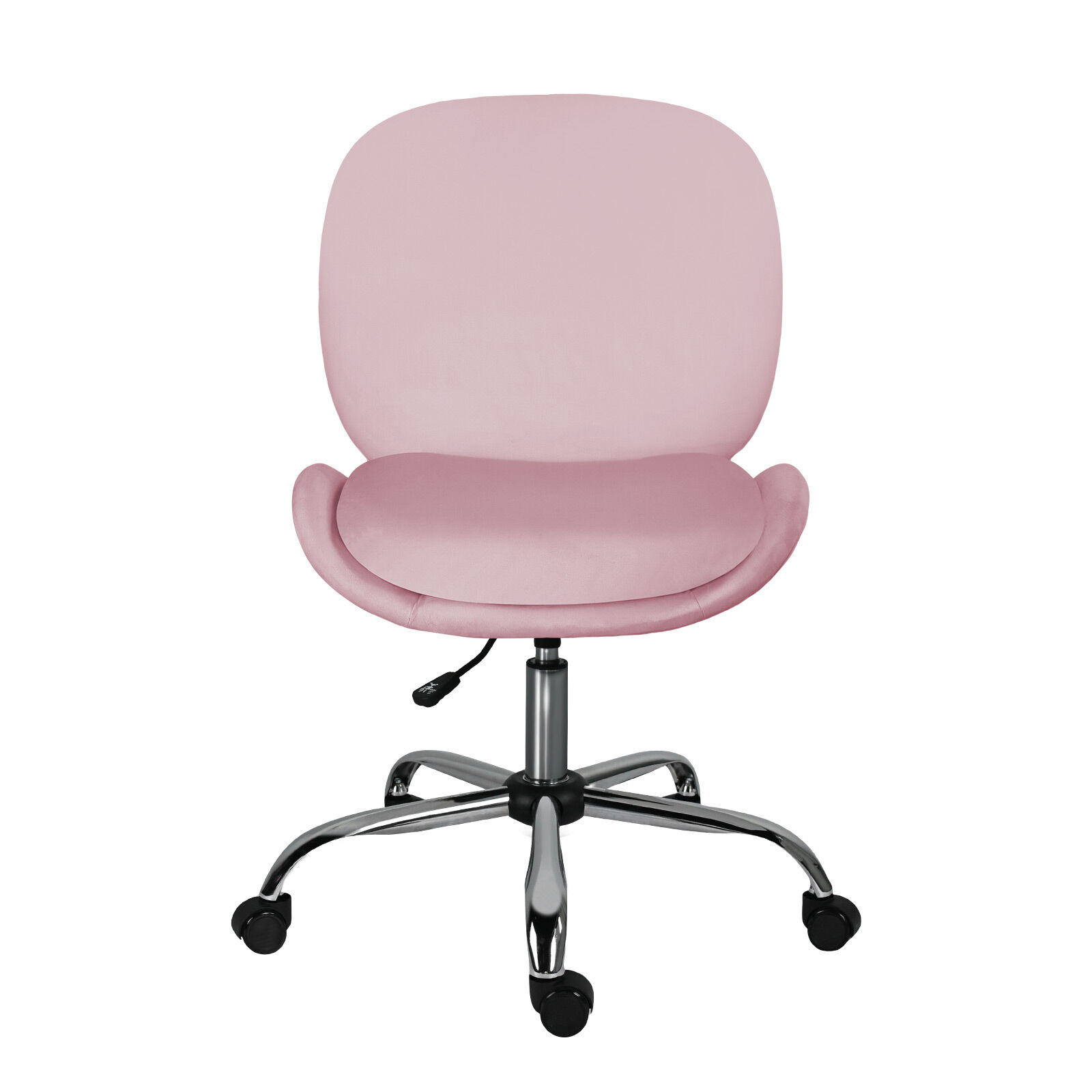 Office Desk Chair – Velvet Armless Swivel Study Seat OVOID PINK