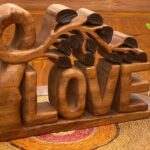 Mothers day gift Wooden carved LOVE words decoration 33 cm long