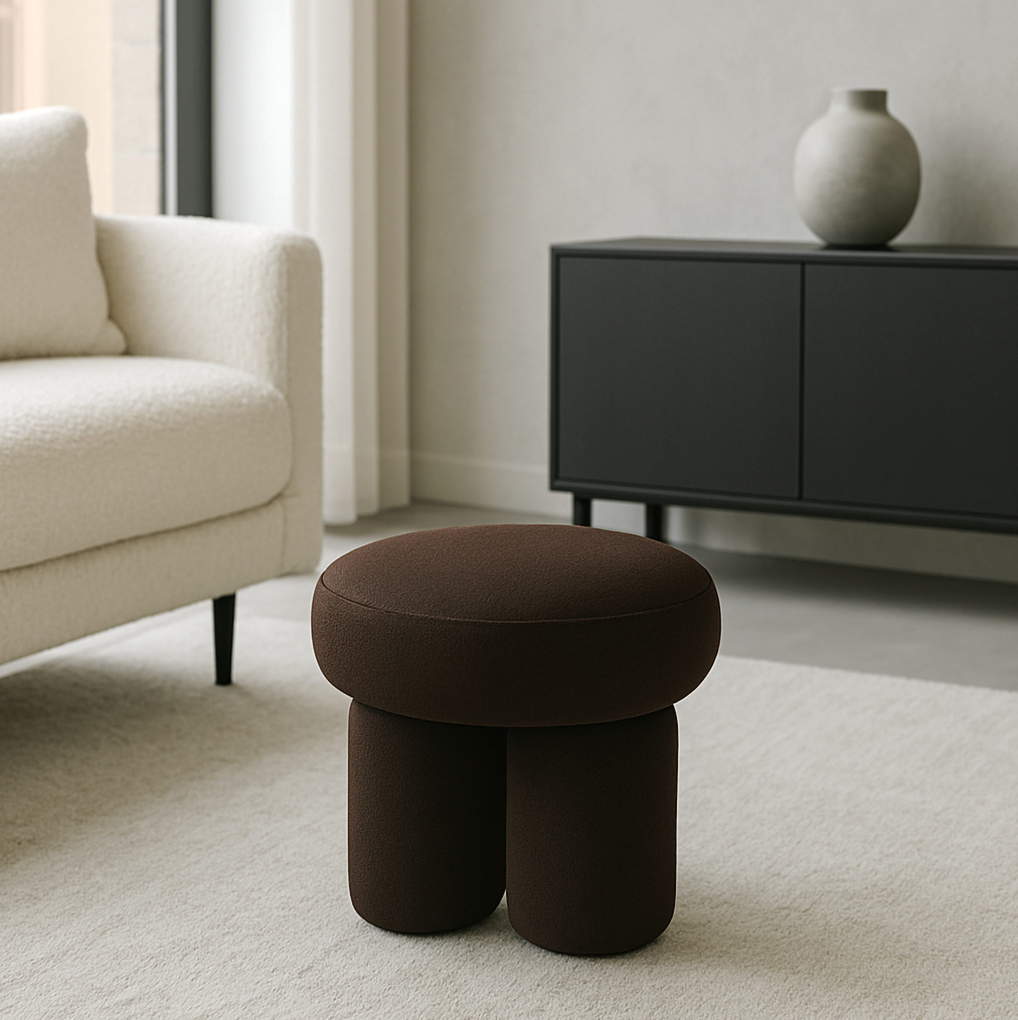 Interior Ave – Bentley Velvet Ottoman – Espresso