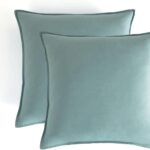 Vintage Washed Microfibre European Pillowcases - Set of 2 Luxurious European Pillow Covers - Seafoam