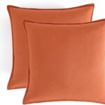 Vintage Washed Microfibre European Pillowcases - Set of 2 Luxurious European Pillow Covers - Terracotta