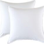 Vintage Washed Microfibre European Pillowcases - Set of 2 Luxurious European Pillow Covers - White