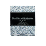 Printed Microfiber Sheet Set Single Silver Imperial