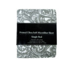 Printed Microfiber Sheet Set Single Grey Paisley