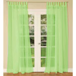 Pair of Sheer Mosquito Net Tab Top Curtains 150 x 240 cm Lime