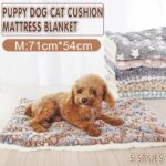 M Size Puppy Dog Cat Cushion Mattress Blanket Bed Soft Warm Pet Pad Winter Kennel House - Blue Brownstar